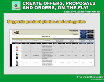 Create price lists, product catalogs, proposals, quotes, orders on-the-fly, with Excel!