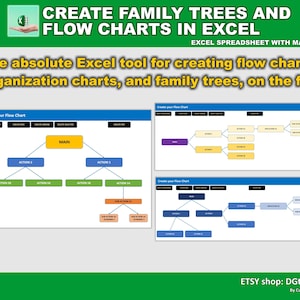 Create your Flow Charts with Excel | Easy Family Tree creation | Organisational charts and diagrams