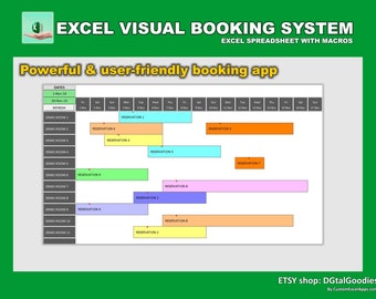 EXCEL Visual Booking System for Property Owners & AIRBNB Hosts | Full version | Manage and print your reservations