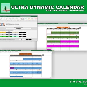 Dynamic Calendar in Excel | Powerful & User-friendly | Works for any year | Excel Spreadsheet Template