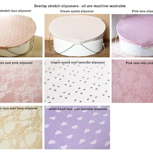 Sheer lace slipcover backdrop for the Baby Backdroplet photo stand