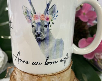 Taza: tema de tejer ciervos