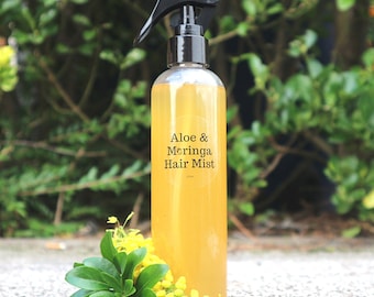 Aloe & Moringa Hair Mist, 8oz, Rosewater, Hydrating, Nourishing, Ayurvedic, Green Tea, Beard