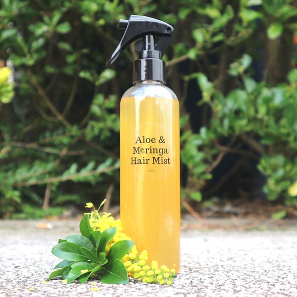 Aloe & Moringa Hair Mist, 8oz, Rosewater, Hydrating, Nourishing, Ayurvedic, Green Tea, Beard