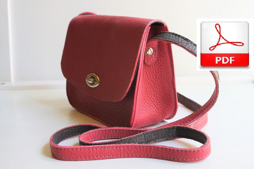 Leather Bag Pattern, Leather pattern pdf, Womens bag pattern, pdf pattern, leather cross shoulder bag pattern, leathercraft pattern,