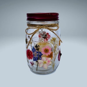 Gedroogde bloemen gemengde kleuren Blooming Glow Jar votiefkaarshouder