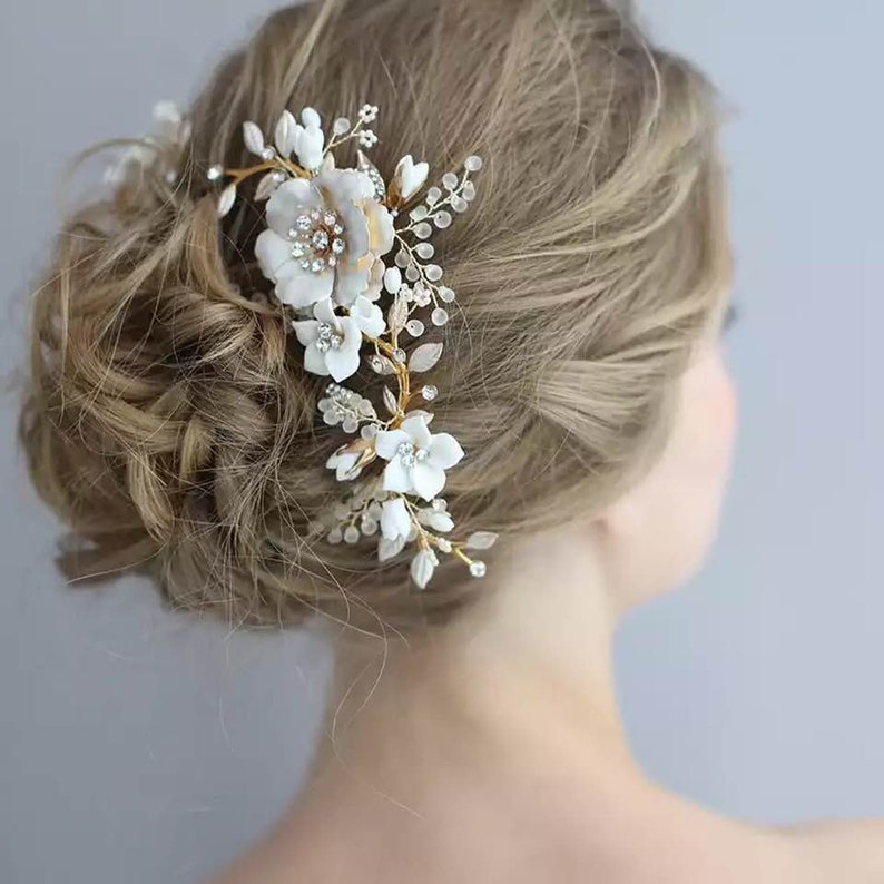 Gold Bridal CombGold Hair CombGold Bridal hair CombGold Wedding AccessoriesCrystal /& Gold AccessoriesBride CombBride Tiara