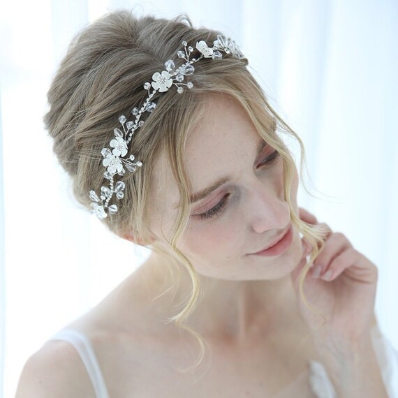 silver wedding hair accessories