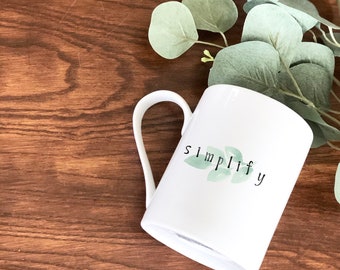 word of the year coffee mug | intentional | meaningful | watercolor floral mug | stamped mug | personalized mug | inspirational coffee mug