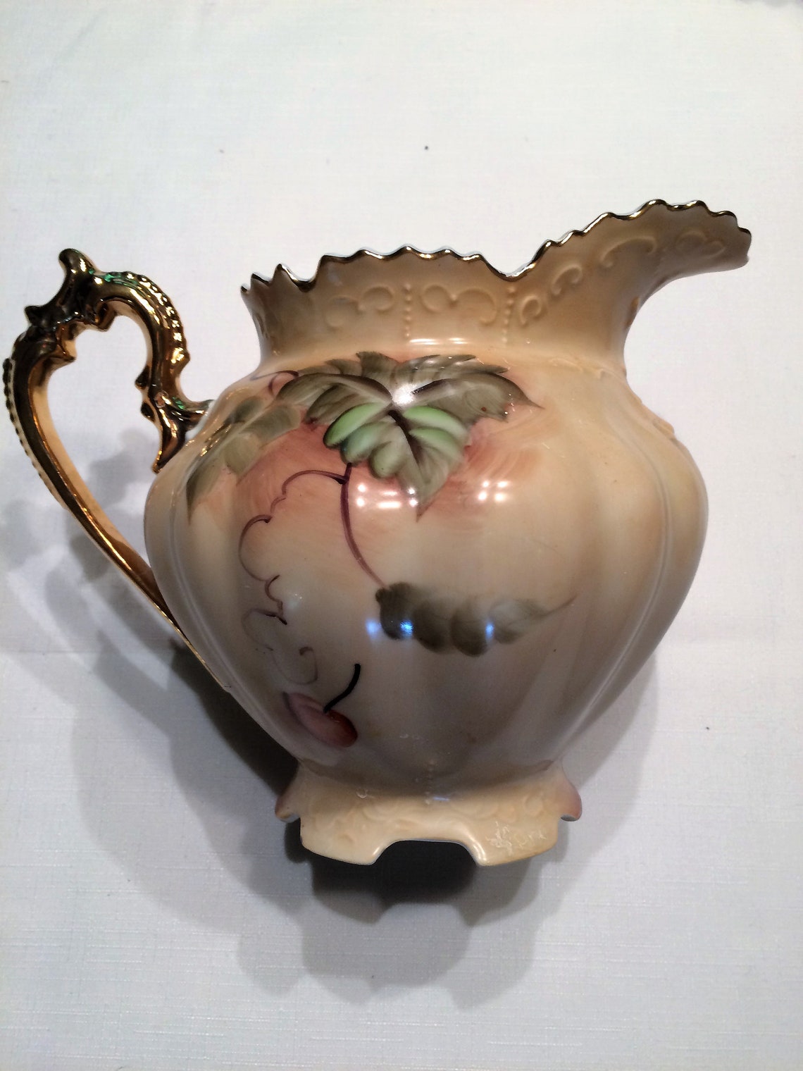 Beautiful Lefton China Pitcher Heritage Brown Pattern Etsy