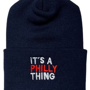 It’s A Philly Thing Made In Philadelphia USA Warm Knit Navy Beanie Hat Unisex