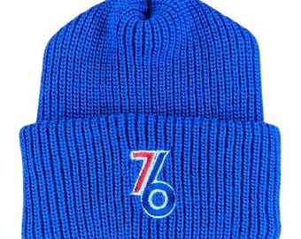 Philly Sixers 76ers Royal Baby Infant Size Newborn to 18 Months Made in USA Knit Hat Cap Beanie Free Shipping