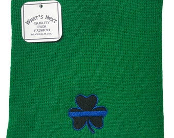 Irish Police Shamrock Made In Philadelphia USA Warm Knit Kelly No Fold Beanie Hat Unisex