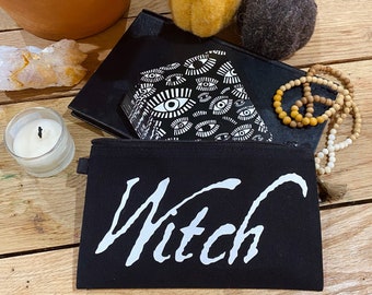 Salem Witch Zipper Bag | Makeup Bag| Pencil Bag | Tarot Deck Bag | Halloween