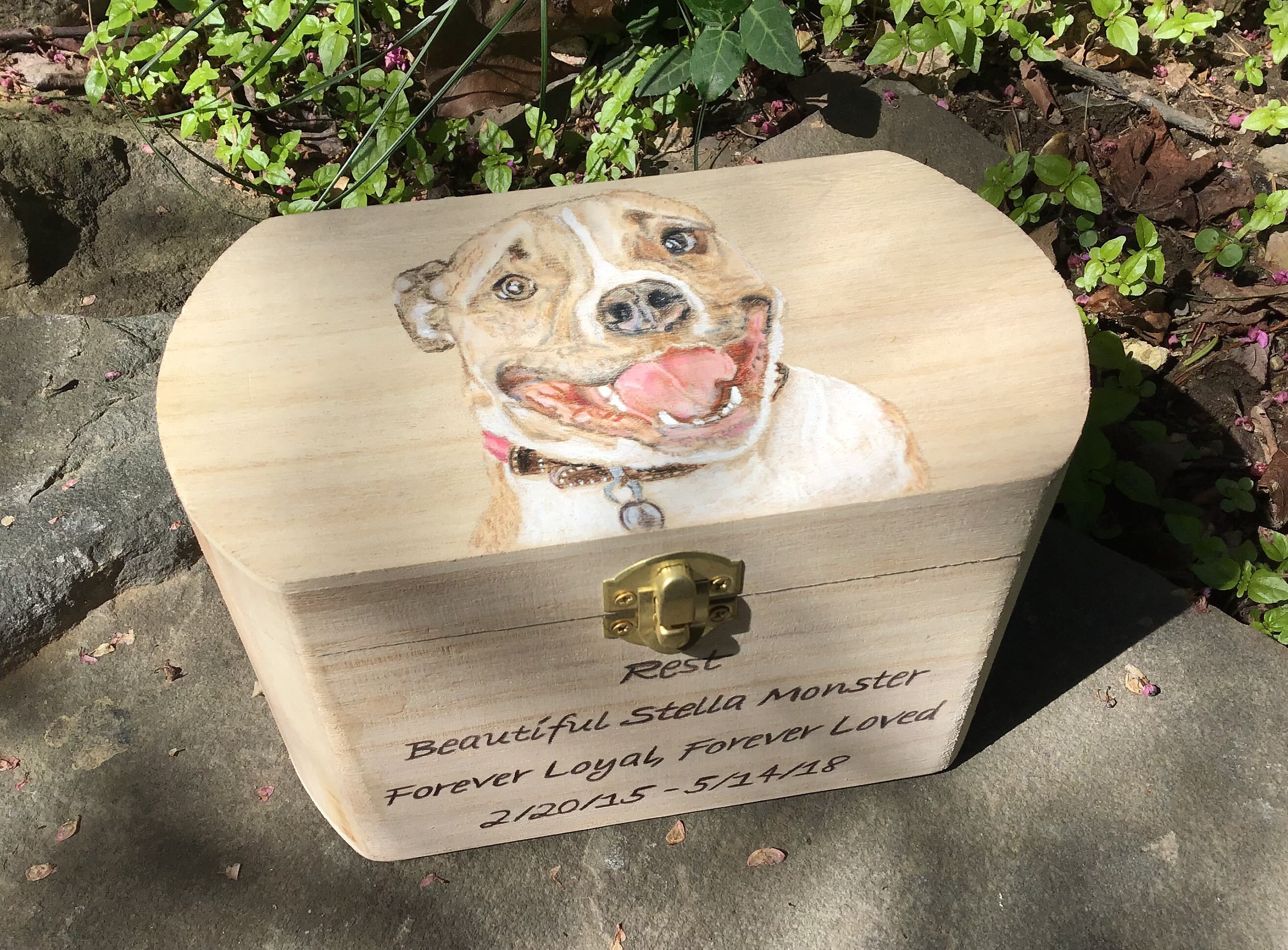 Custom wooden pet urn pet memory chest personalized dog Etsy