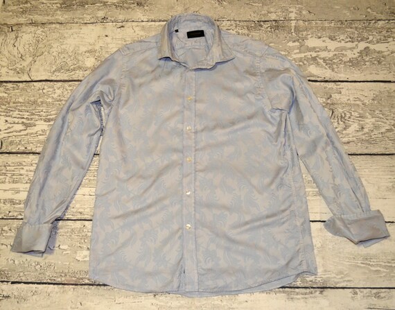 green emerald velvet dress Duchamp London Solid Blue Dress Shirt 17.5 / Blue
