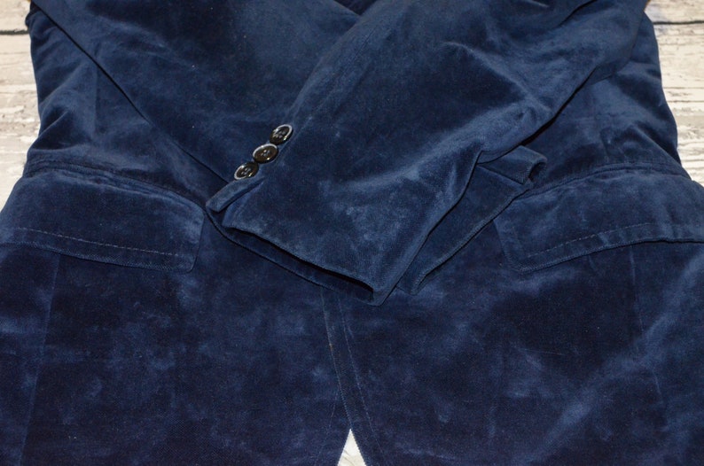 Vintage Schild Velours Blazer Mens Velour Blue Suit Designers Mens Jacket Coat Size M