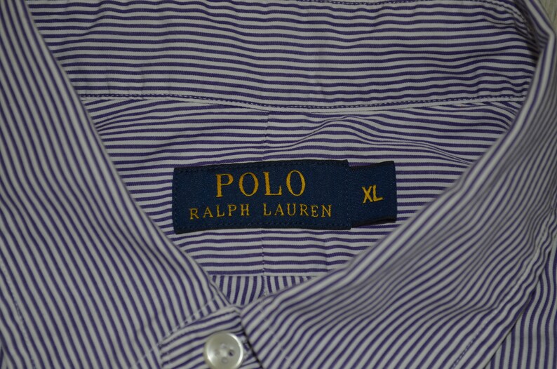 Vintage Polo Ralph Lauren Shirt Mens Striped Oxford Button Down Size XL ...