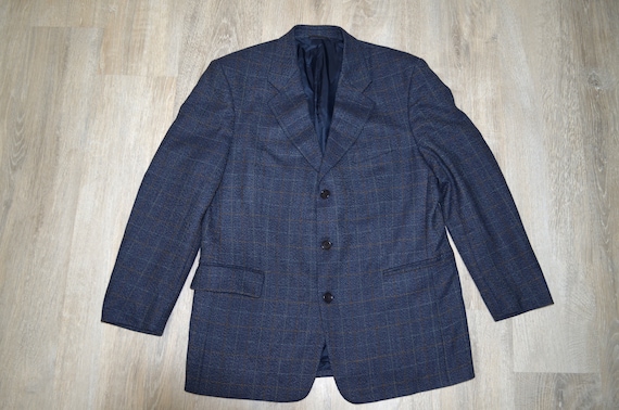 Mens Mario Barutti Blazer Plaid Coat Jacket Wool Size L Etsy Canada