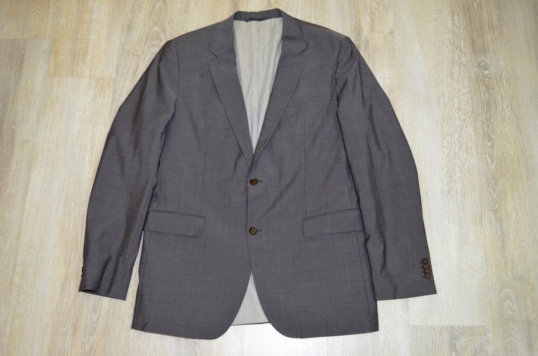 Hugo Boss Vintage Blazer Gray Suit Mens Classic Jacket 100% - Etsy