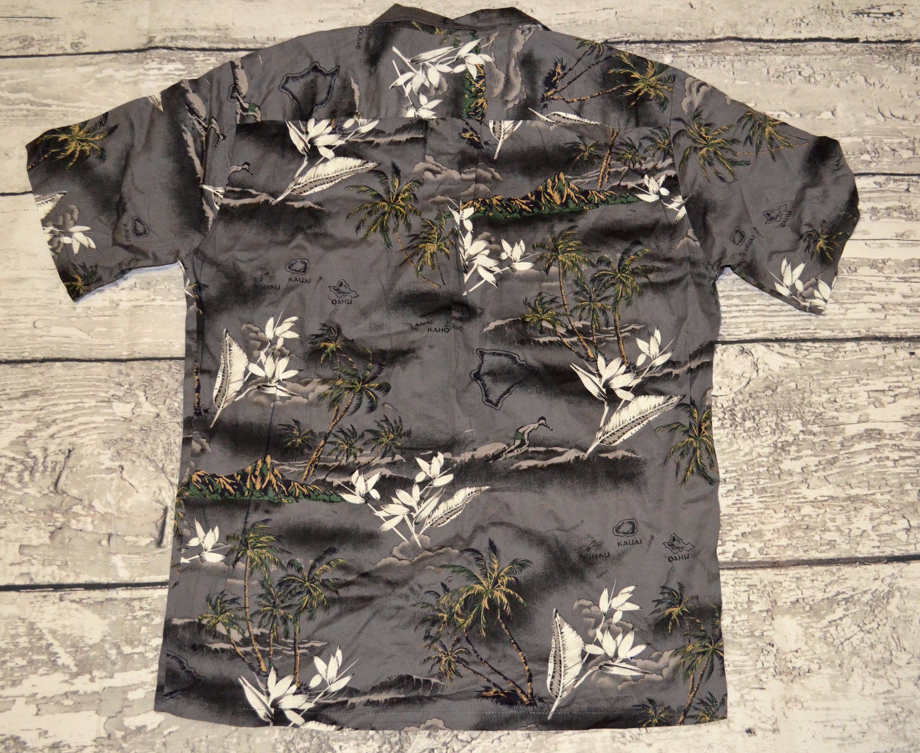 Vintage Hawaiian Mens Shirt Palm Print Aloha Shirt Tropical - Etsy
