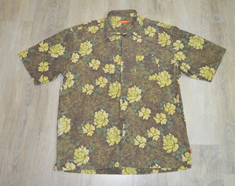 Vintage Hawaiian Shirt | Men's XL | Hot Rod Tiki Shirt | Aloha Shirt | Party Shirt | Luau | Tropical Travel Tourist Vintage tiki | BBQ