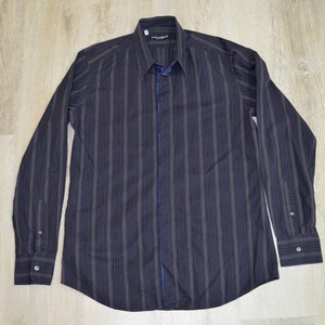 Vintage Dolce & Gabbana Mens Shirt Striped Button Down Made in Italy Size L