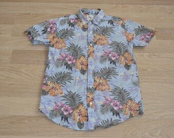 Vintage Hawaiian Shirt | Men's XS | Hot Rod Tiki Shirt | Aloha Shirt | Party Shirt | Luau | Tropical Travel Tourist Vintage tiki | BBQ