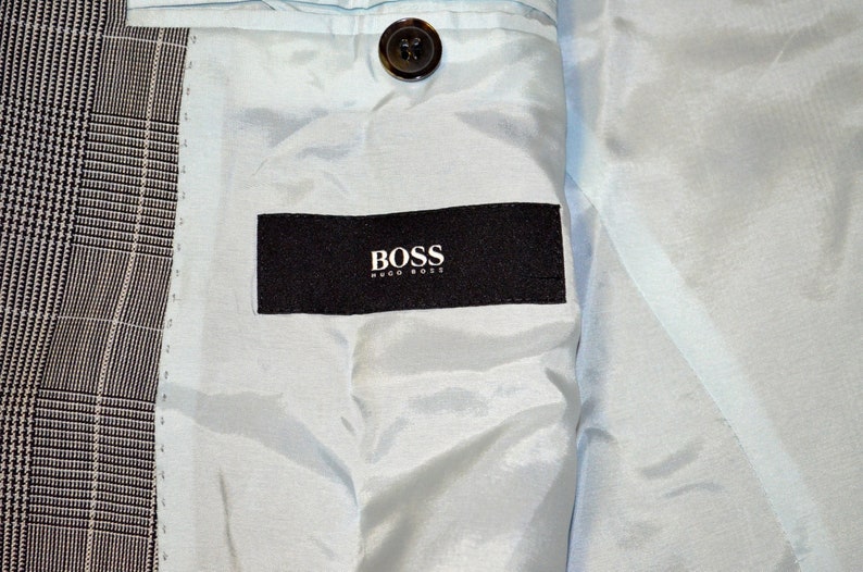 Vintage Hugo Boss Mens Blazer Plaid Suit Jacket Virgin Wool Size L - Etsy