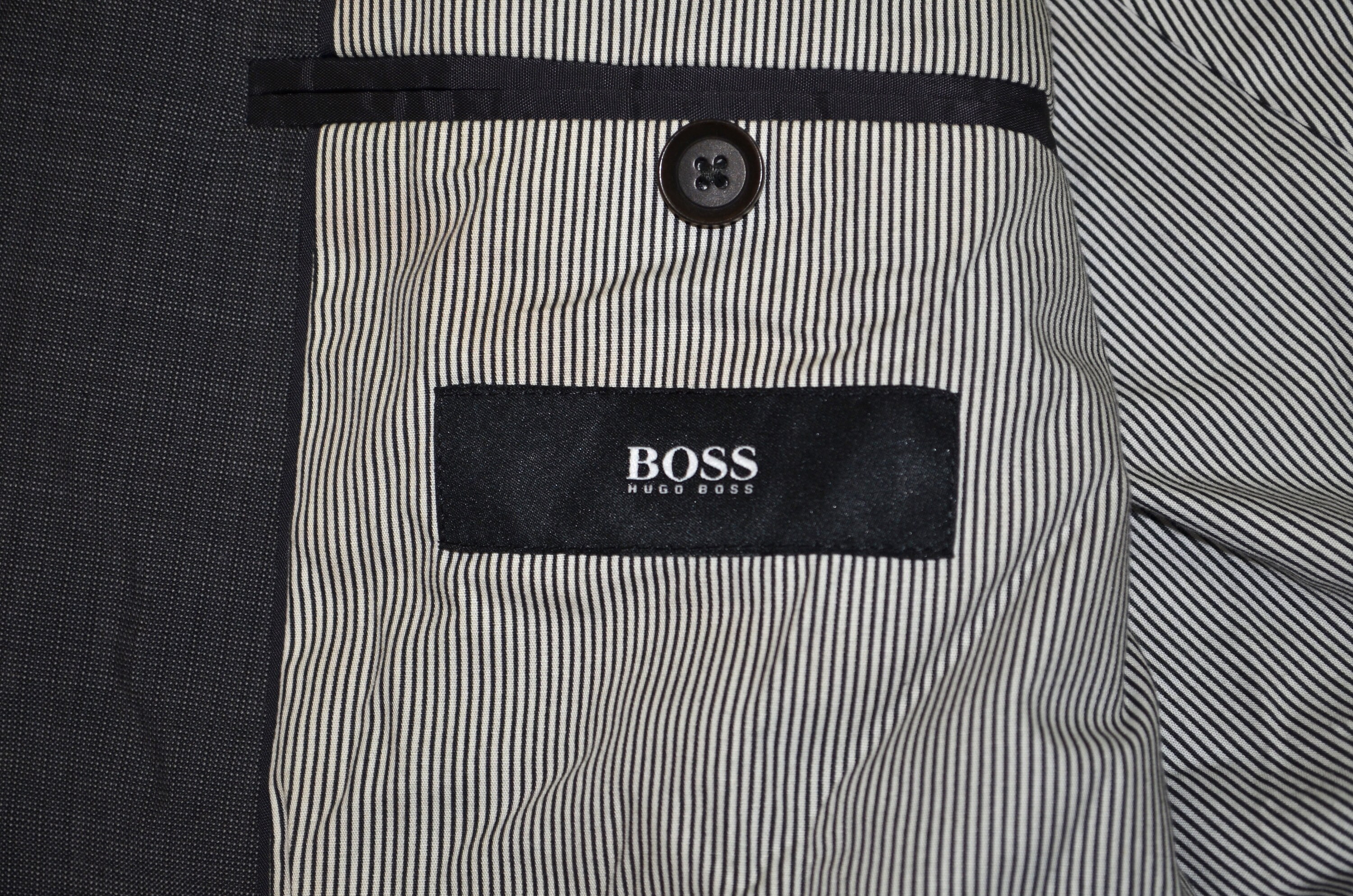 Hugo Boss Vintage Blazer Gray Suit Mens Classic Jacket 100% Virgin Wool ...