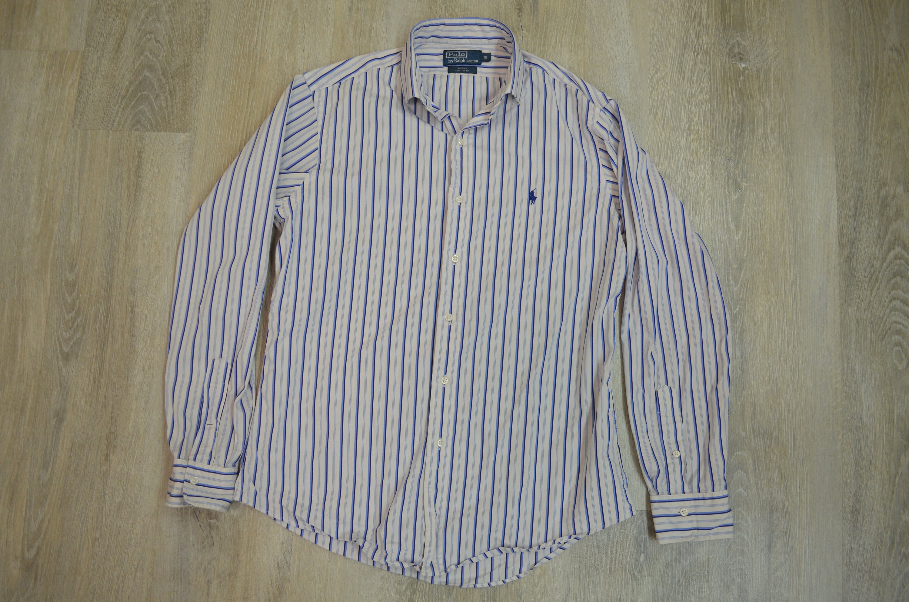 Vintage Polo Ralph Lauren Shirt Mens Striped Blue Oxford - Etsy