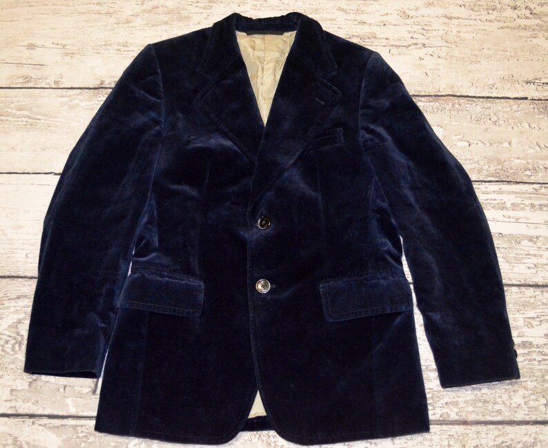 Vintage Schild Velours Blazer Mens Velour Blue Suit Designers Mens Jacket Coat Size M