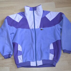 AUSVERKAUF!!! VINTAGE Stylfrance Fleece Kitsch Blau Wintermantel Jacke Gr. M Ski SnowboardJacke