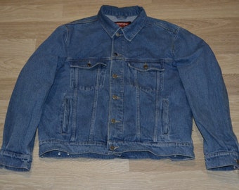 SALE!!! Vintage Wrangler Jacket Men's Denim Jeans Size L Blue Denim Coat Men's Large Jacket Coat