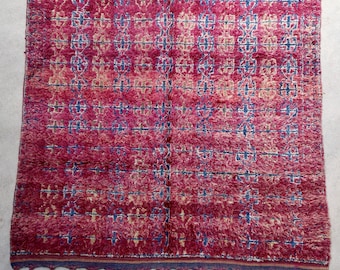 MALARA - Vintage Beni M'Guild Moroccan Rug (purple with green and blue accents - 5.5x8 rug)