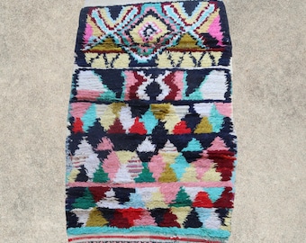 Vintage Boujad Moroccan Rug – Colorful Wool Runner (FESTIVAL 2.5 x 4 ft.)