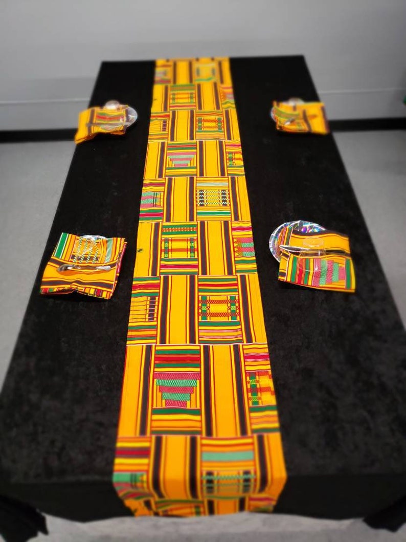 Handmade African Kente Printed Table Runners Cloth and 4 Etsy