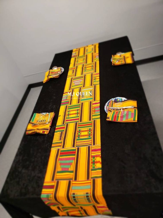 Handmade African Kente Printed Table Runners Cloth and 4 Etsy