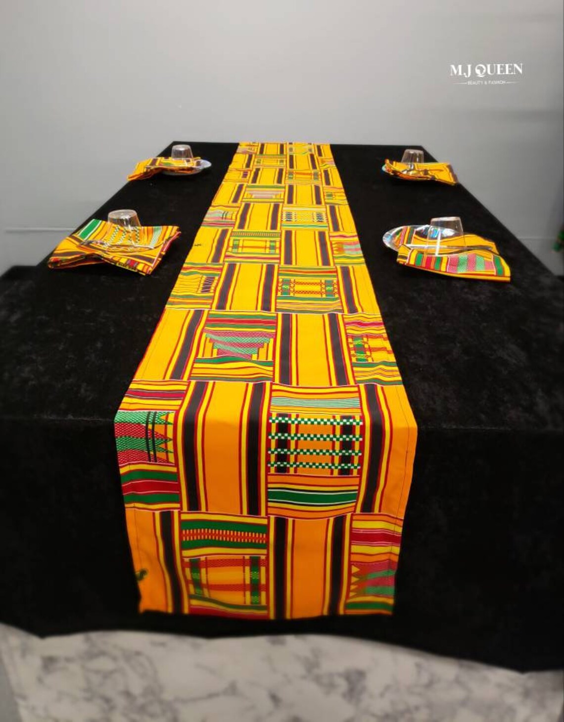 Handmade African Kente Printed Table Runners Cloth and 4 Etsy