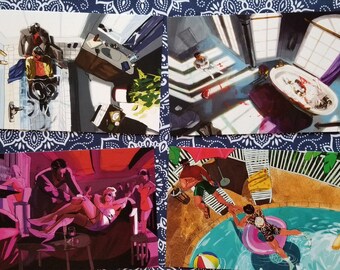 four small collectible majima and kiryu prints