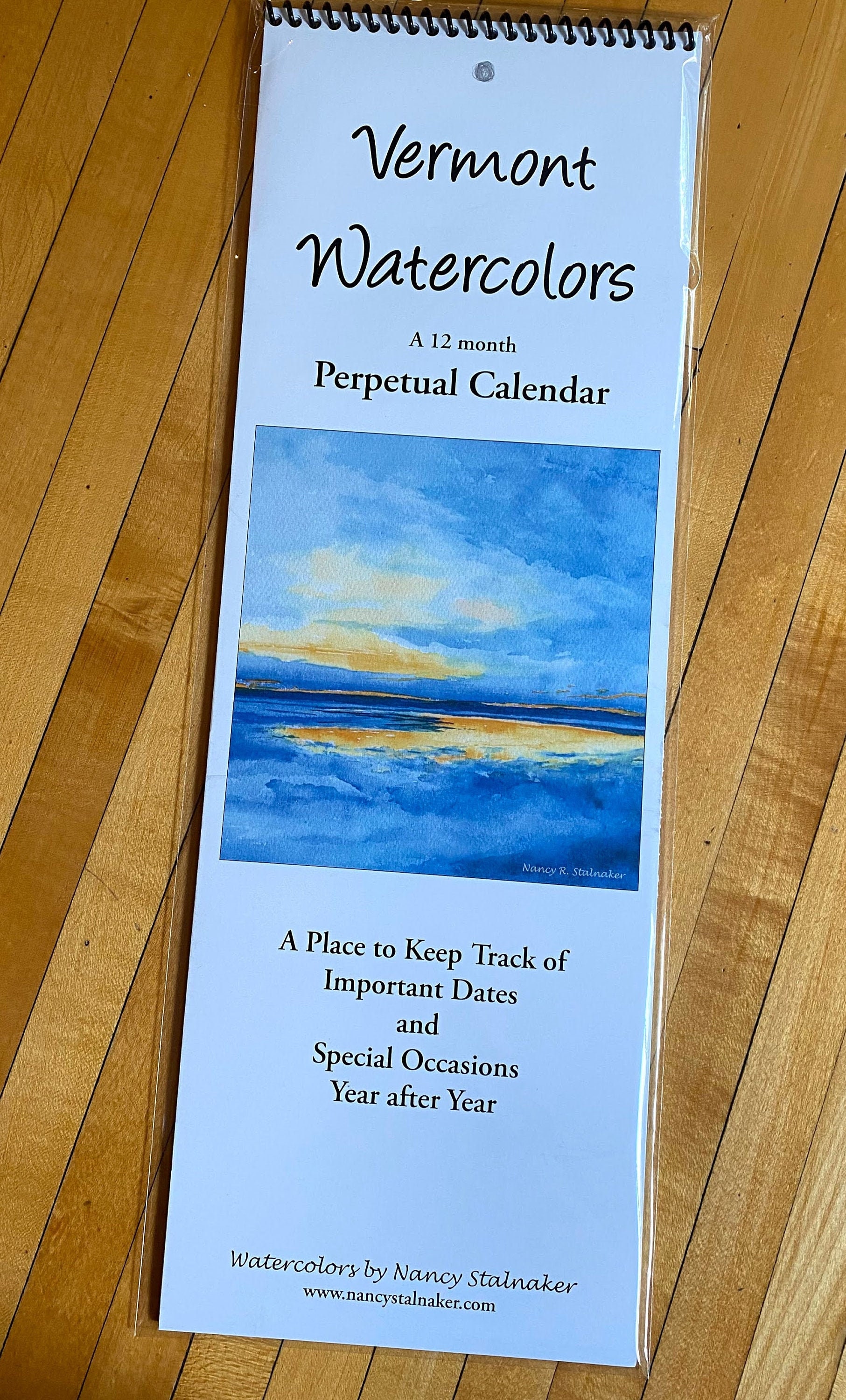 Perpetual Vertical Wall Calendar Prints of Vermont Etsy