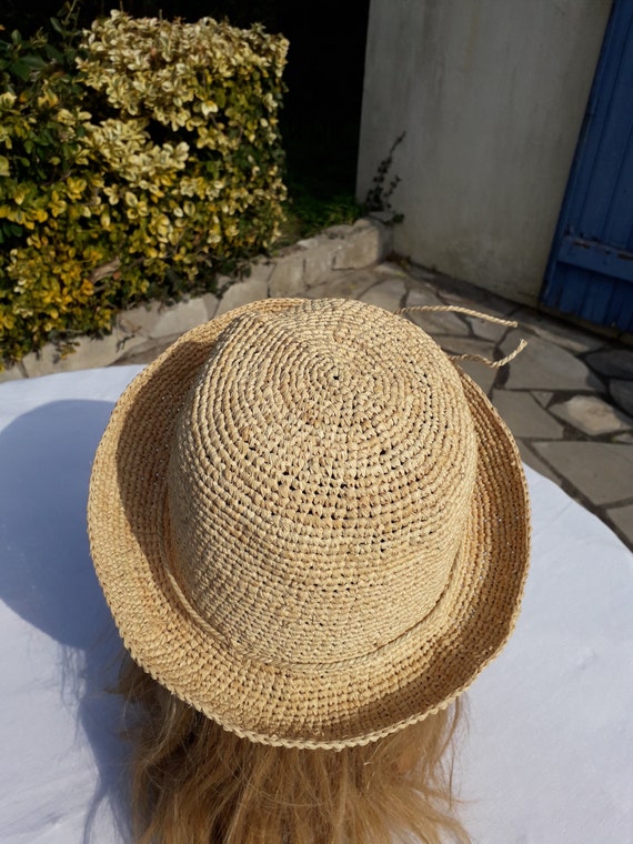 Summer Straw Hat Crochet Raffia Sun Hat 