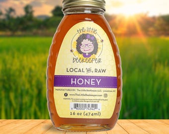16oz Raw Wildflower Honey: Local North Carolina Unfiltered Honey