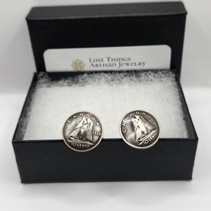 Silver Canadian Dime Cuff Links