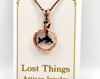 Penny necklace with hand painted orca.
