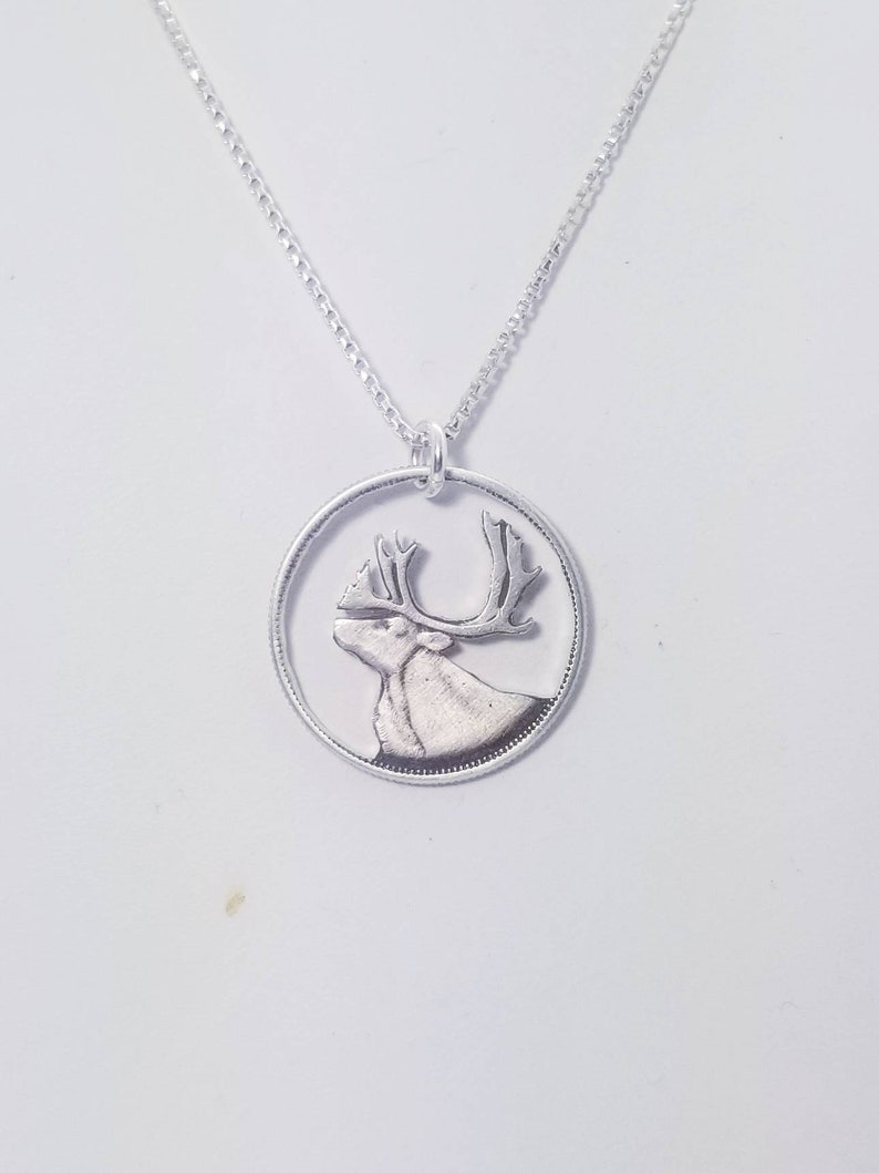 Hand Carved Canadian Silver Quarter Coin Necklace Sterling Etsy Canada