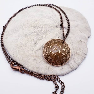 Old Canadian penny necklaces. Made with 100 year old pennies.