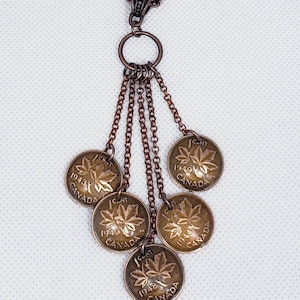 Handmade Canadian Penny Necklace: Custom Year Copper Coin Jewelry
