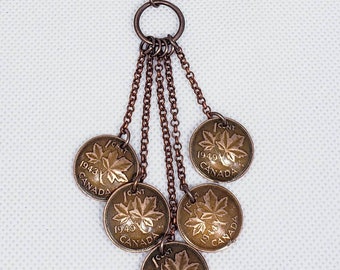 Canadian penny coin necklace. A statement piece made from five copper pennies. Custom order the years you would like.