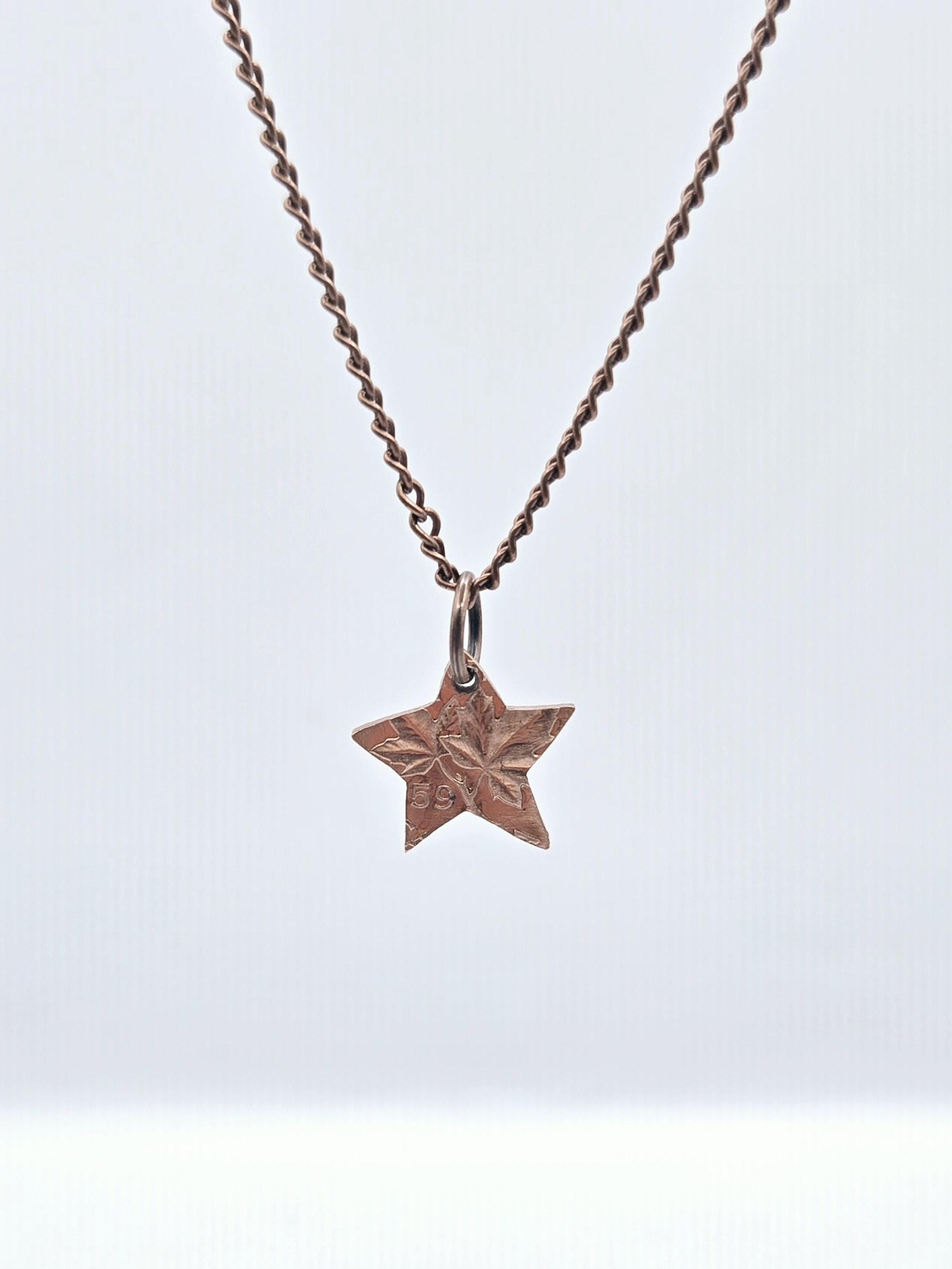 Copper Star Necklace Made From Hand Carved Pennies. - Etsy